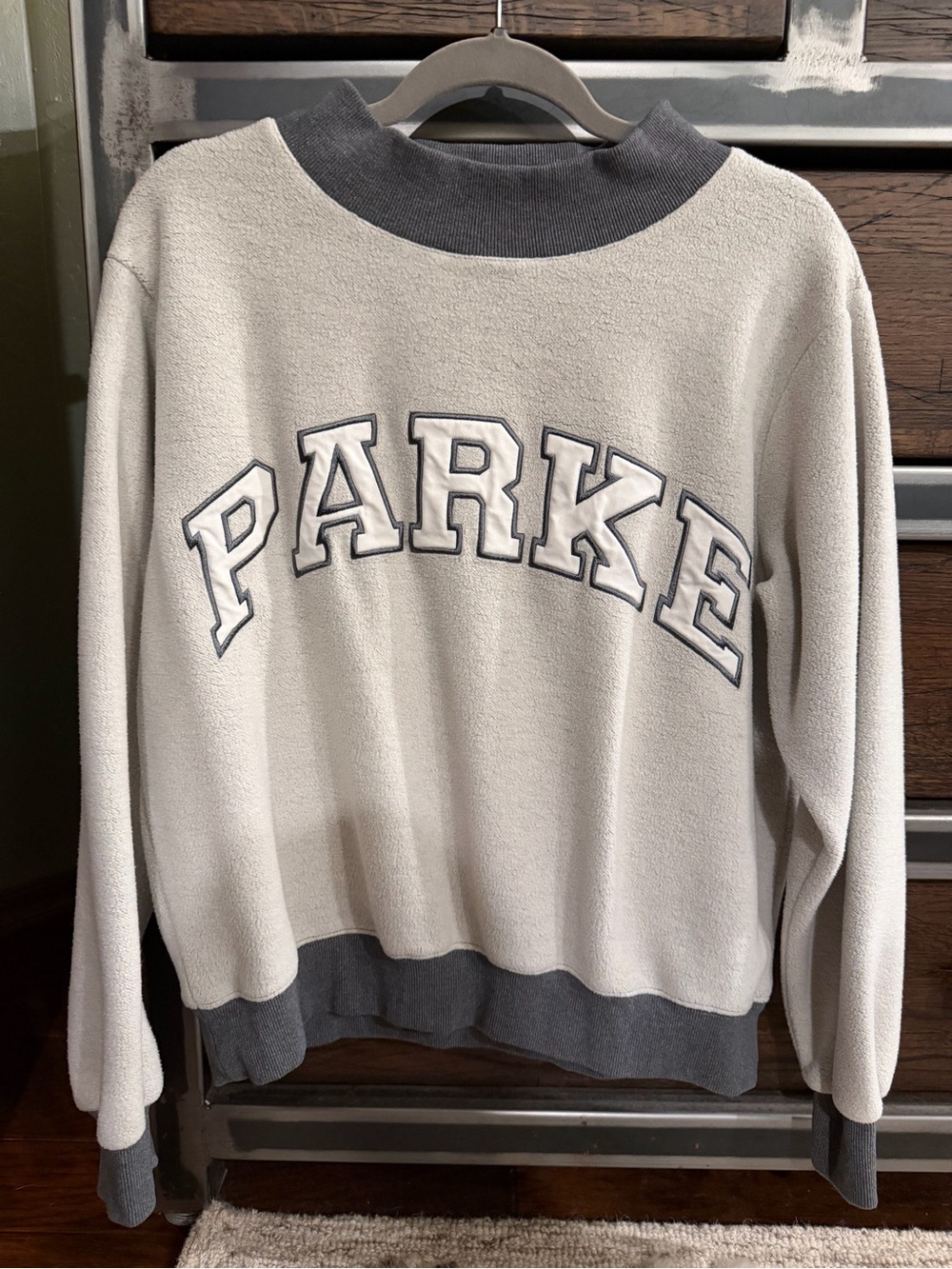 Parke Cream & Gray Pullover Sweatshirt
